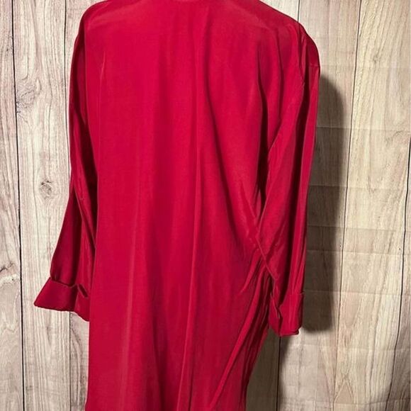 Vintage R & M Richards by Karen Kwong Red Christmas Long sleeve button up Sz 10 - Picture 3 of 9